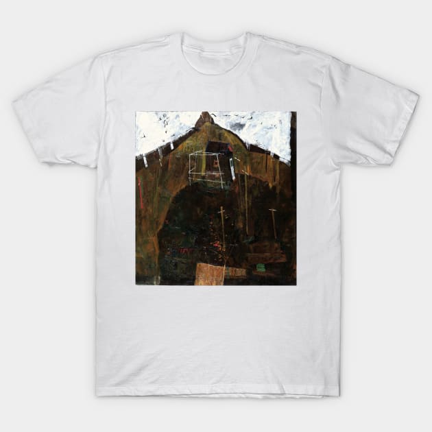 Egon Schiele Landscape with Ravens T-Shirt by pdpress